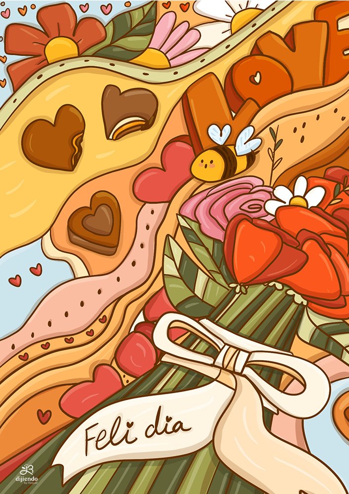 Ilustración artística de Dijiendo By Raquel Abal Design 