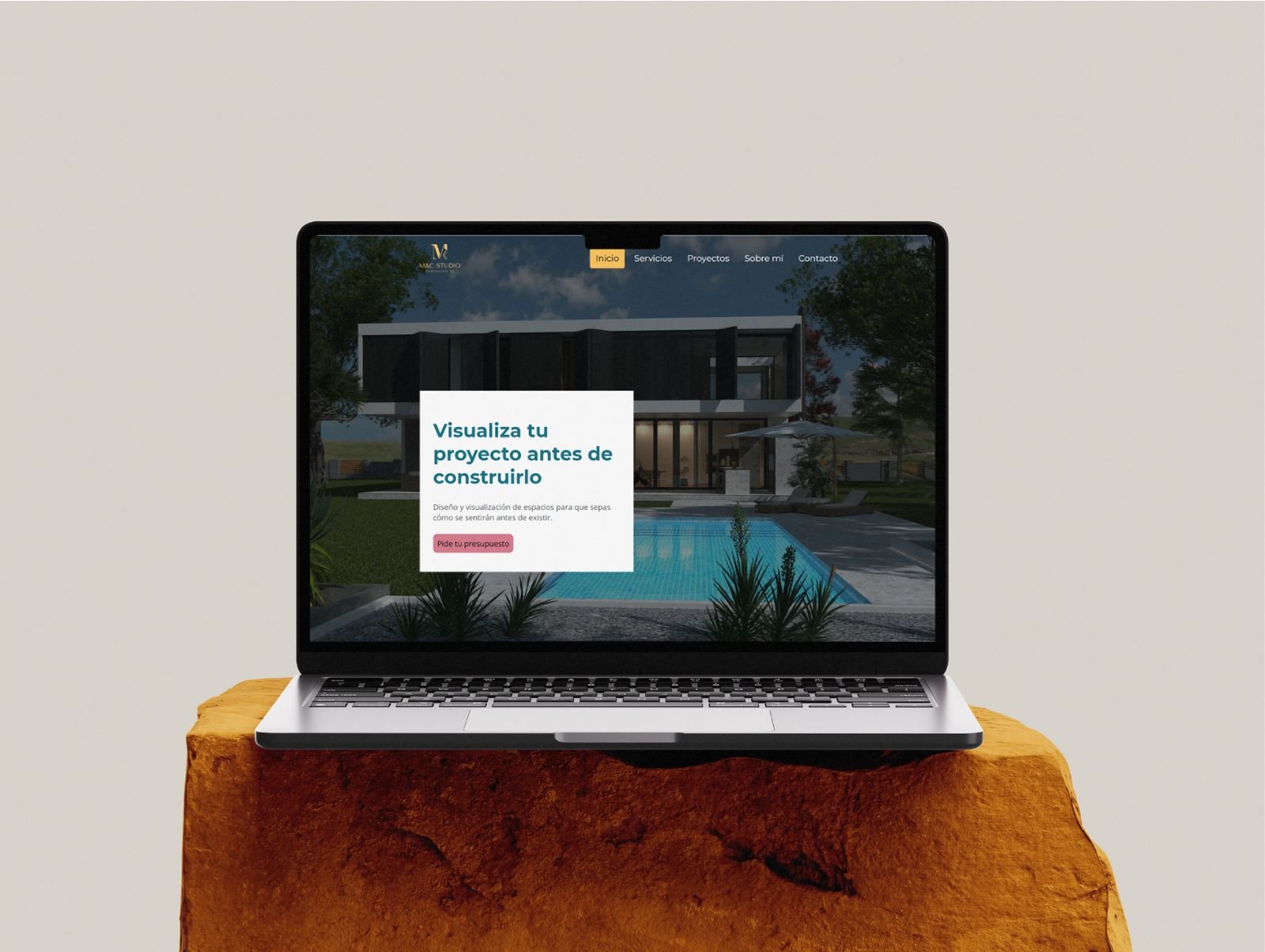 mockup de la web de M&C Studio