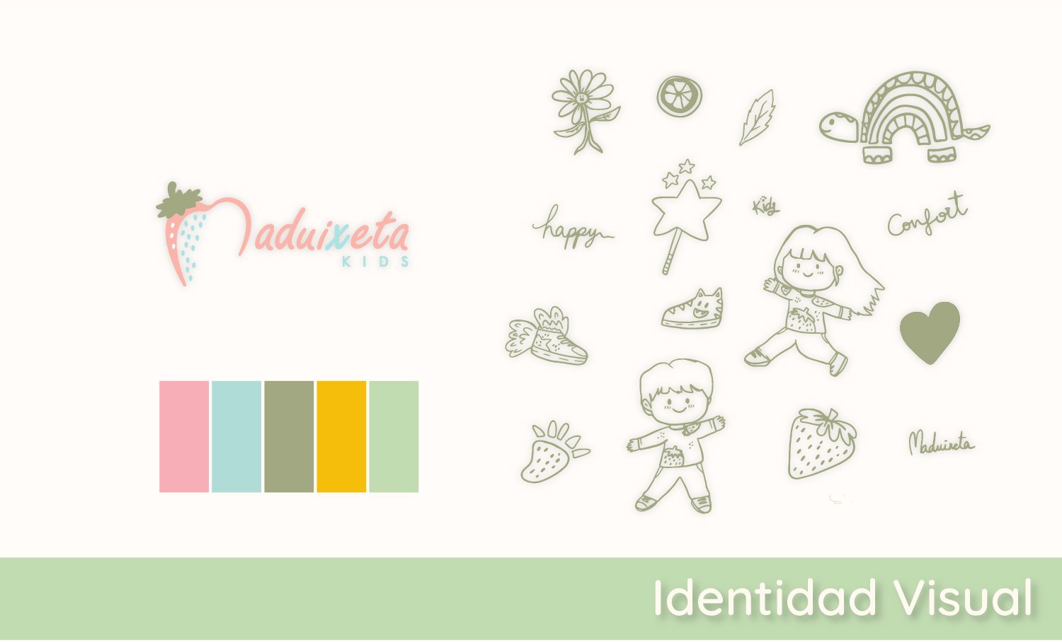 imagen de la identidad visual de maduixeta kids